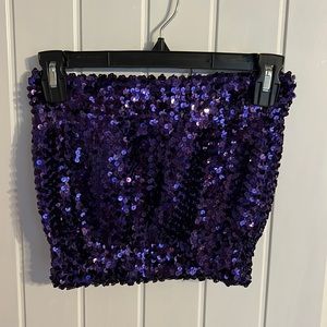 Purple sequin tube top